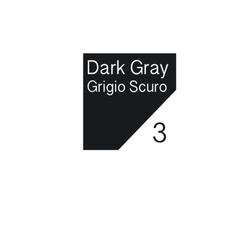 Riquadro di colore grigio scuro con il nome del colore di riferimento e numero collegato.