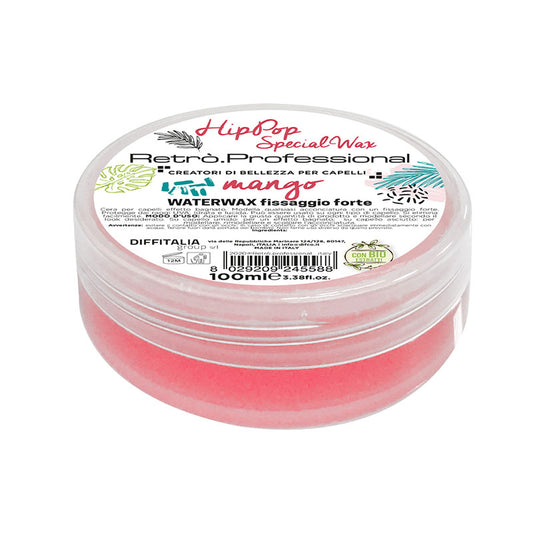 Vaso trasparente con tappo a vite. Etichetta bianca sulla parte superiore del tappo.
